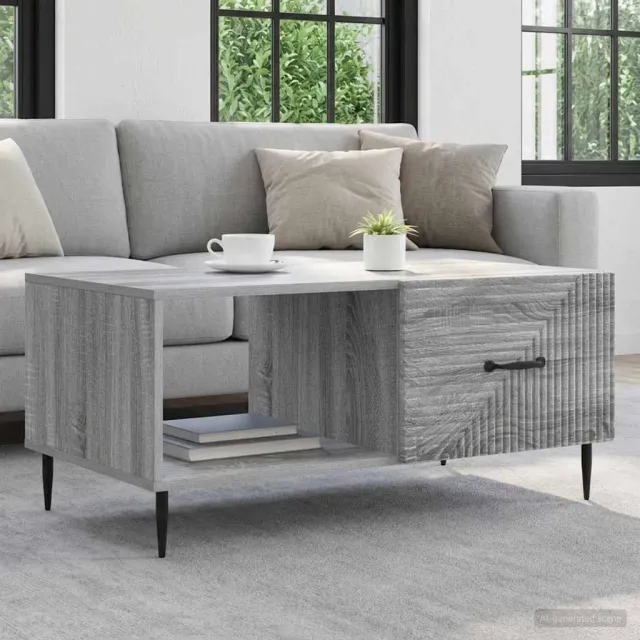 vidaXL Salontafel Grijs sonoma 90 x 50 x 40 cm Bewerkt hout, foto 2