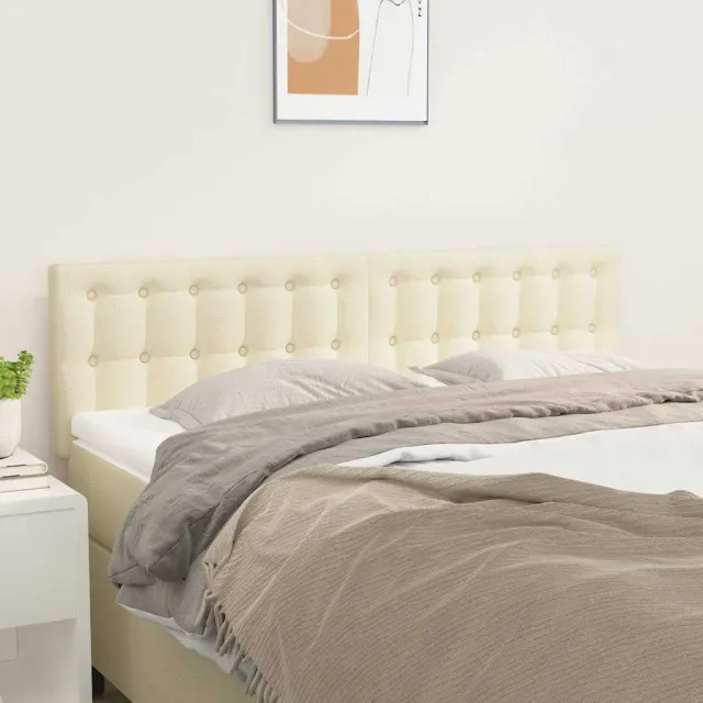 vidaXL Hoofdborden 144x5x78/88 cm kunstleer crèmekleurig