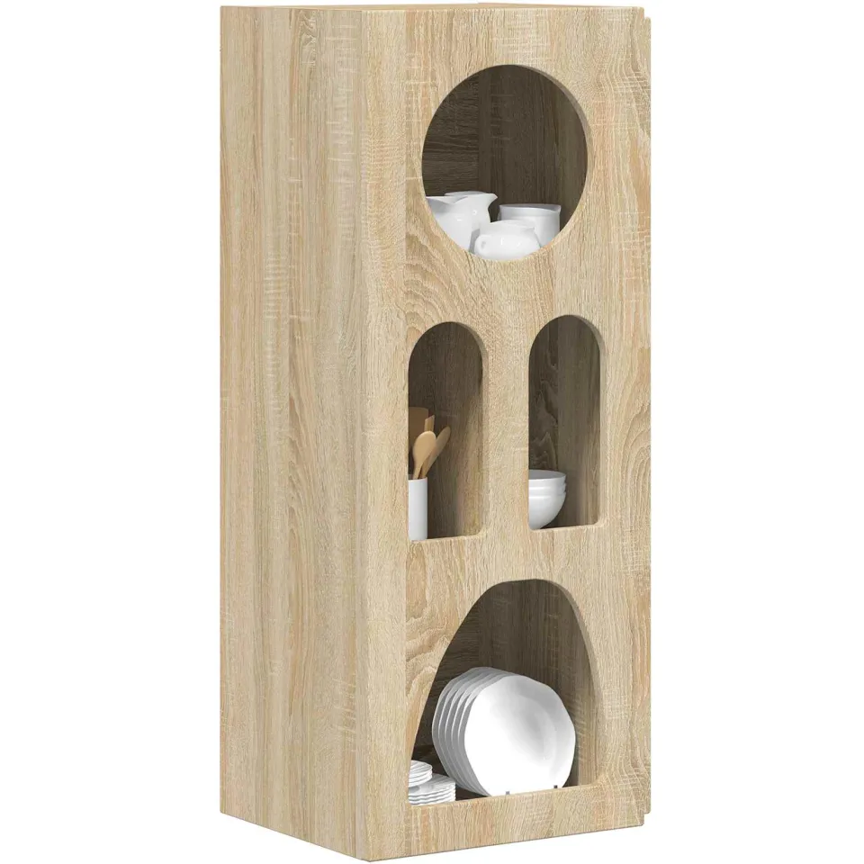 vidaXL Dressoir ELST Sonoma Eiken 40 x 35 x 100,5 cm Bewerkt hout Bruin