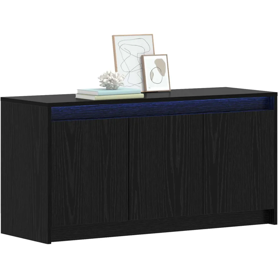 vidaXL TV-kast 100 x 34 x 50 cm Zwart eiken Bewerkt hout