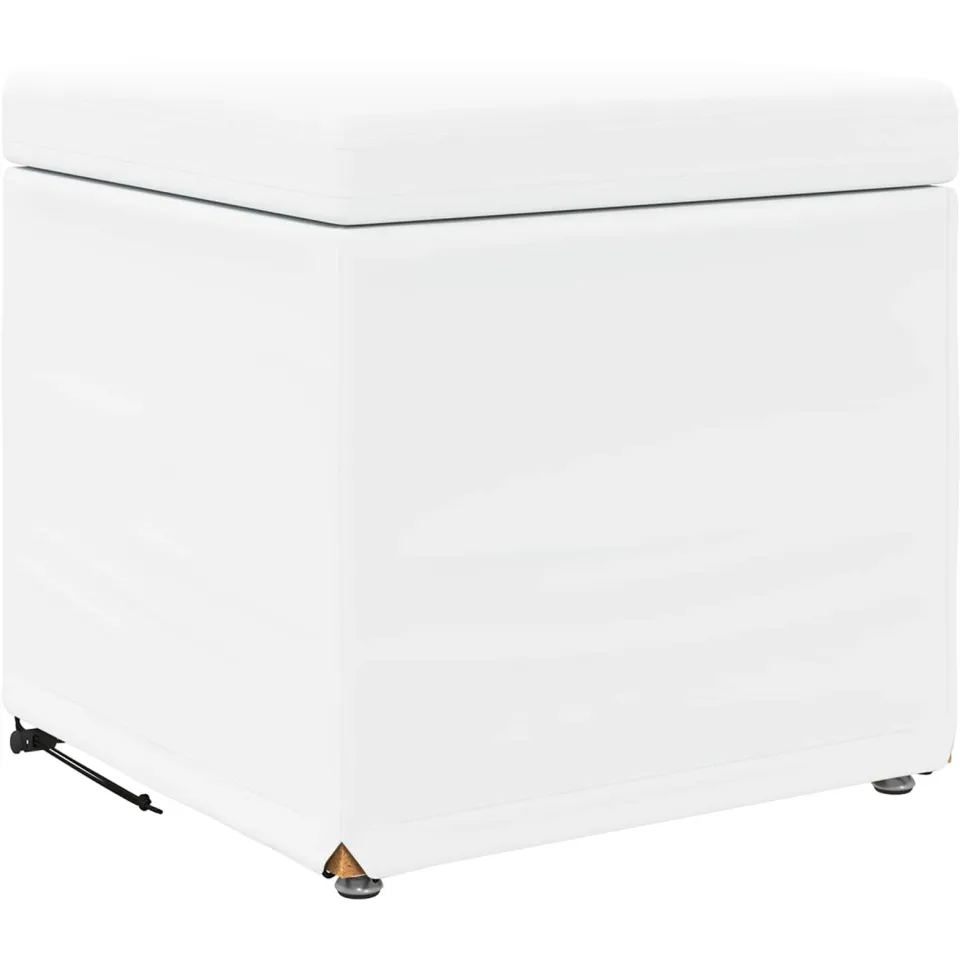 vidaXL Kruk Wit 41 x 41 x 40 cm Nepleer en Gefabriceerd Hout