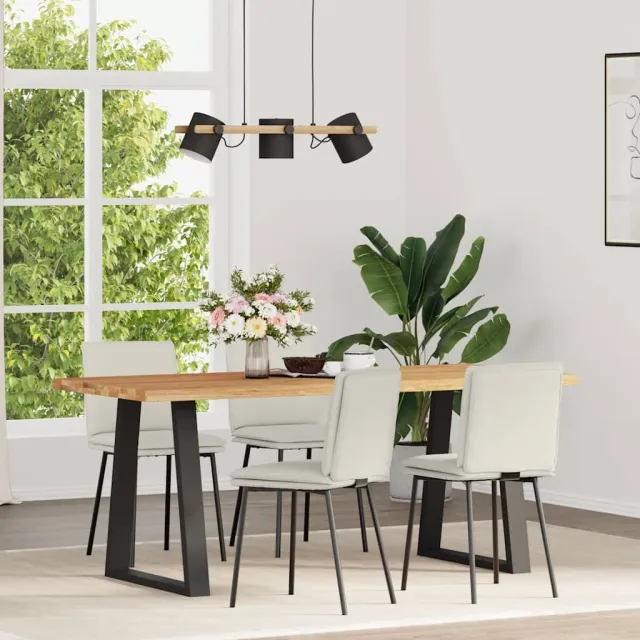 vidaXL Eetkamerstoelen 4 st fluweel crèmekleurig, foto 2