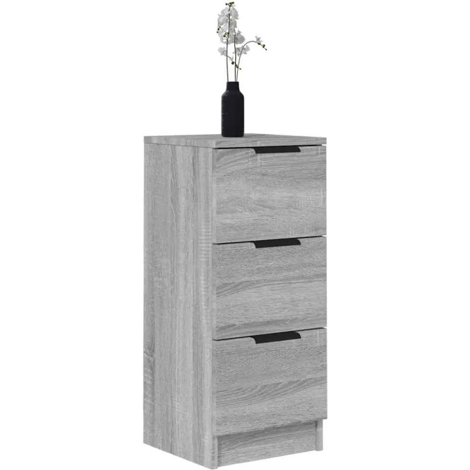 vidaXL Dressoir 30x30x70 cm bewerkt hout grijs sonoma eikenkleurig