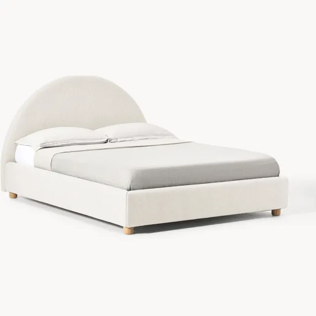 Westwing Collection Gestoffeerd bed Ebba Wit