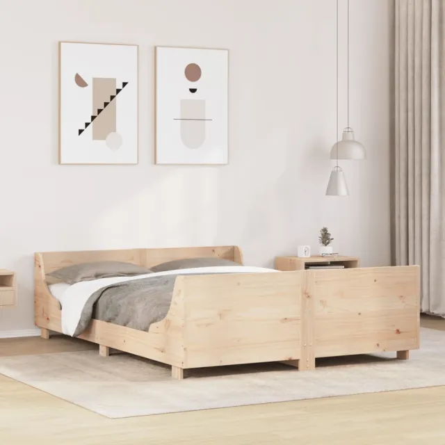 vidaXL Bedframe zonder matras massief grenenhout 140x200 cm bruin
