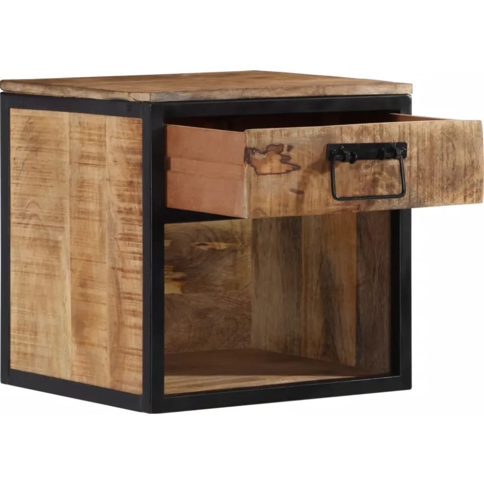 vidaXL Nachtkastje 40x35x40 cm massief mangohout bruin, foto 2