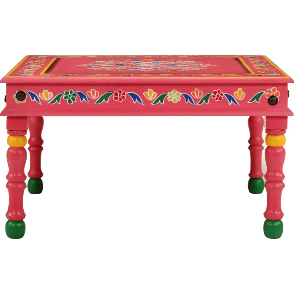 vidaXL Salontafel handbeschilderd massief mangohout roze