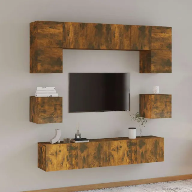 vidaXL 8-delige Tv-meubelset bewerkt hout gerookt eikenkleurig, foto 2