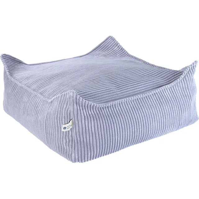 Wigiwama Corduroy Square Ottoman / Poef - 80x70x50cm - Blueberry Blue Blauw