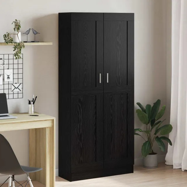 vidaXL Boekenkast 3-laags 82,5 x 30,5 x 185 cm Bewerkt hout zwart, foto 2