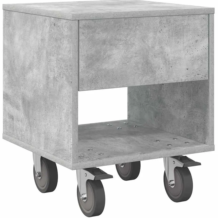 vidaXL Nachtkastje Beton Grijs 40,5 x 40 x 48 cm Bewerkt hout, foto 3