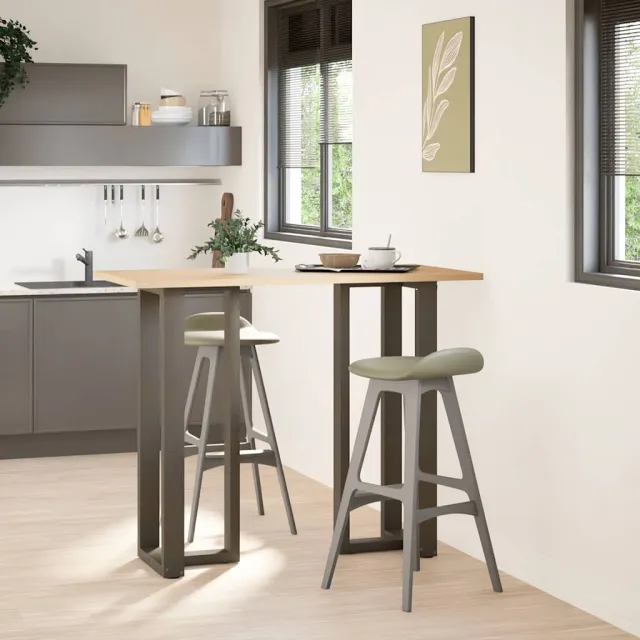 vidaXL Bartafelpoten 2 st T-vormig 50x35x(110-111) cm staal naturel Bruin