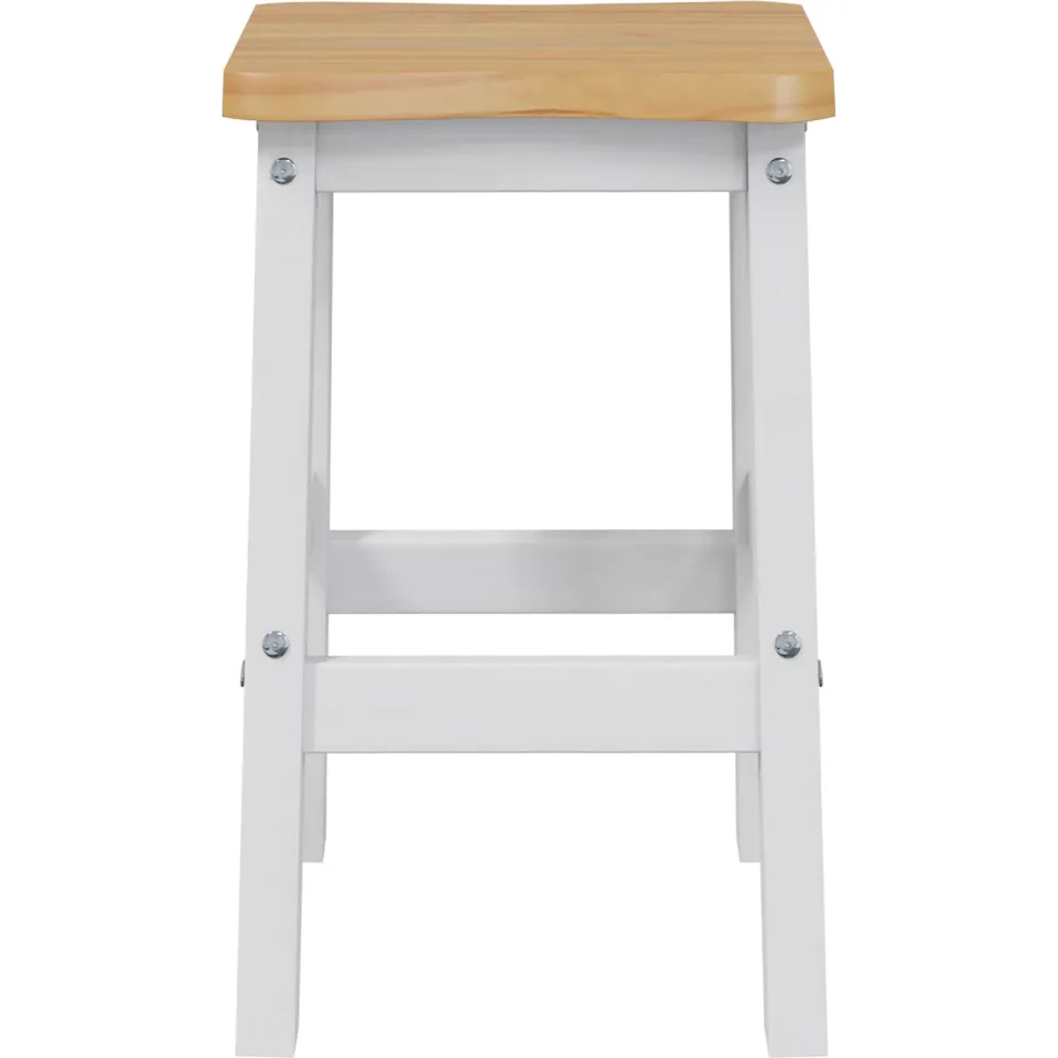 vidaXL Hoge Barkruk EKAI 2 st Wit 40 x 29 x 63 cm Massief grenenhout, foto 4