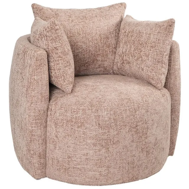 NordXL Fauteuil Ruby roze chenille stof