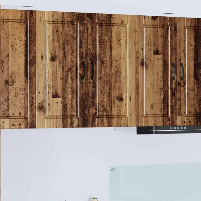 vidaXL Wandkast PORTO Oud hout 80 x 31 x 80 cm Bewerkt hout Bruin