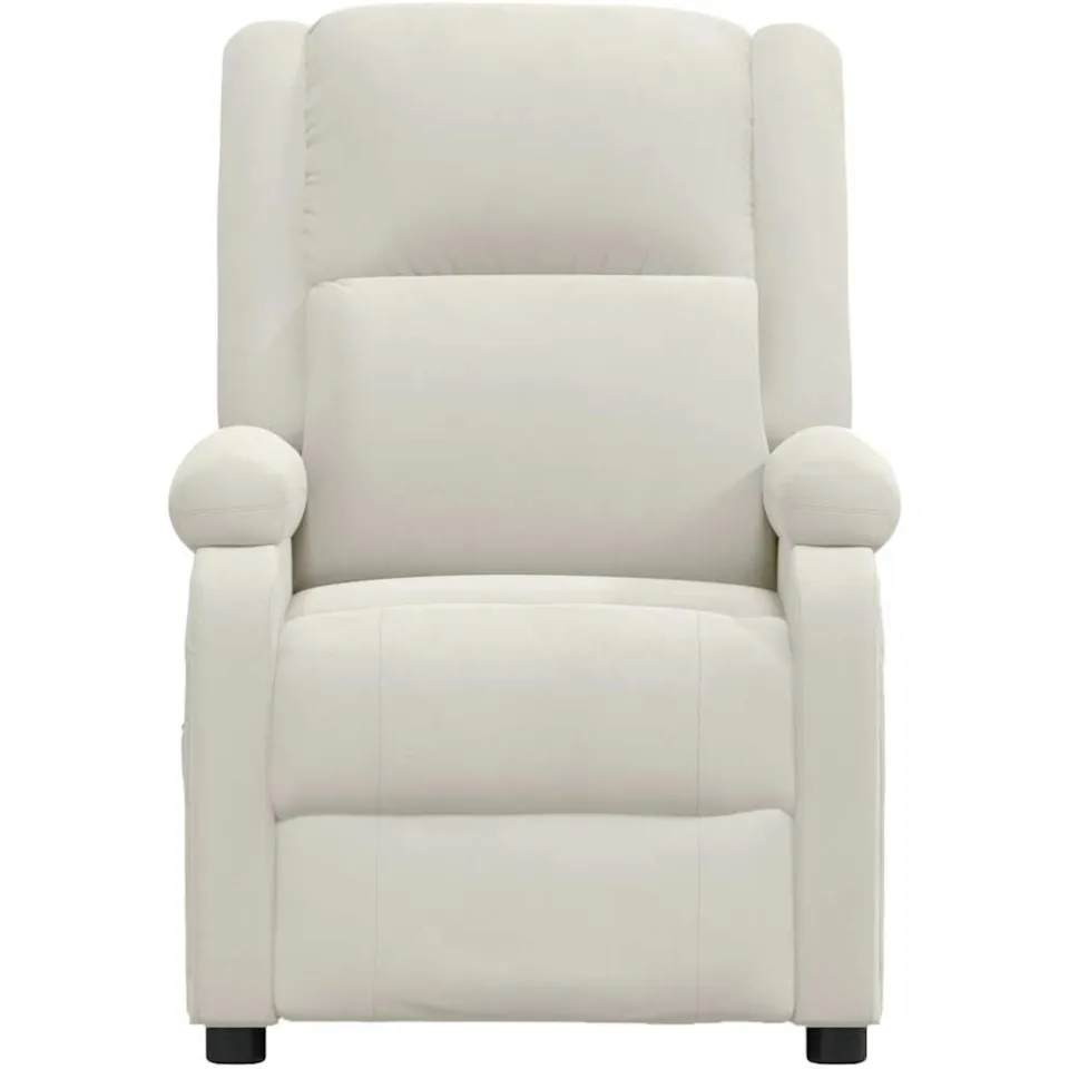 vidaXL Massagestoel fluweel crèmekleurig