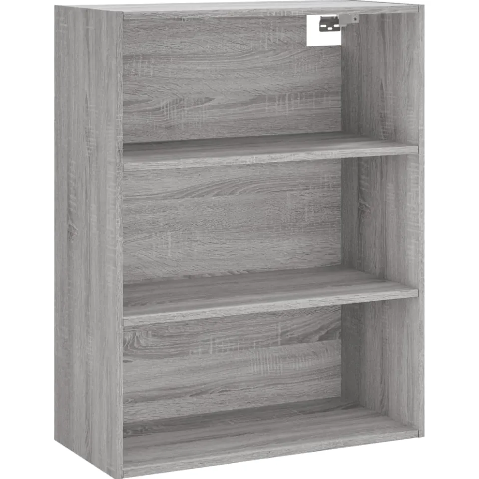 vidaXL Hoge kast 69,5x34x180 cm bewerkt hout grijs sonoma eikenkleurig, foto 3