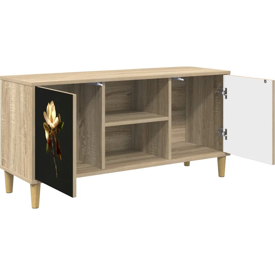 vidaXL Tv-meubel BREMEN 102 x 33 x 50 cm Sonoma Bewerkt hout Bruin