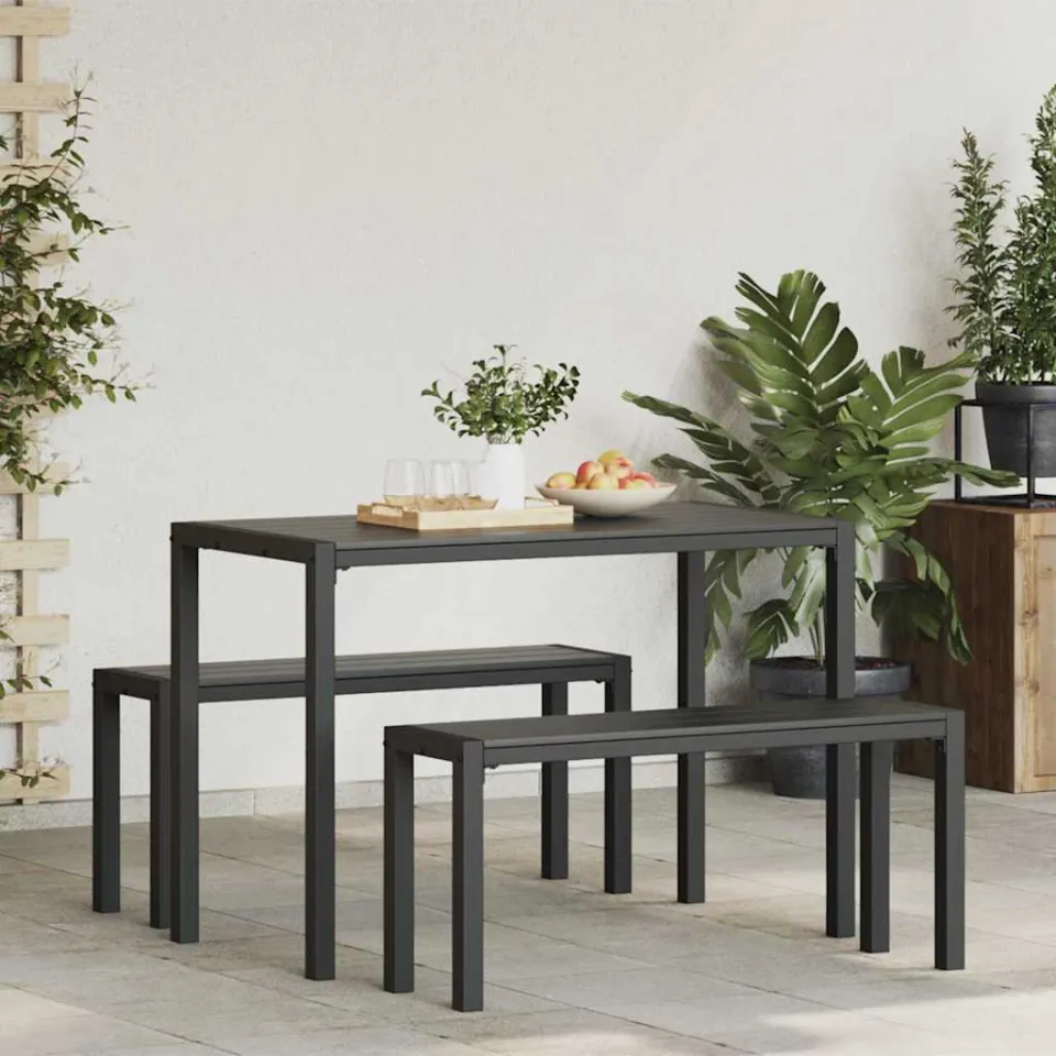 vidaXL Tuin eettafelset 3 st Antraciet Staal, foto 4