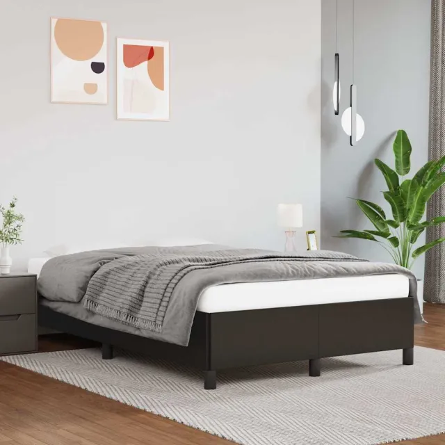 vidaXL Bedframe zonder matras 120x200 cm kunstleer zwart