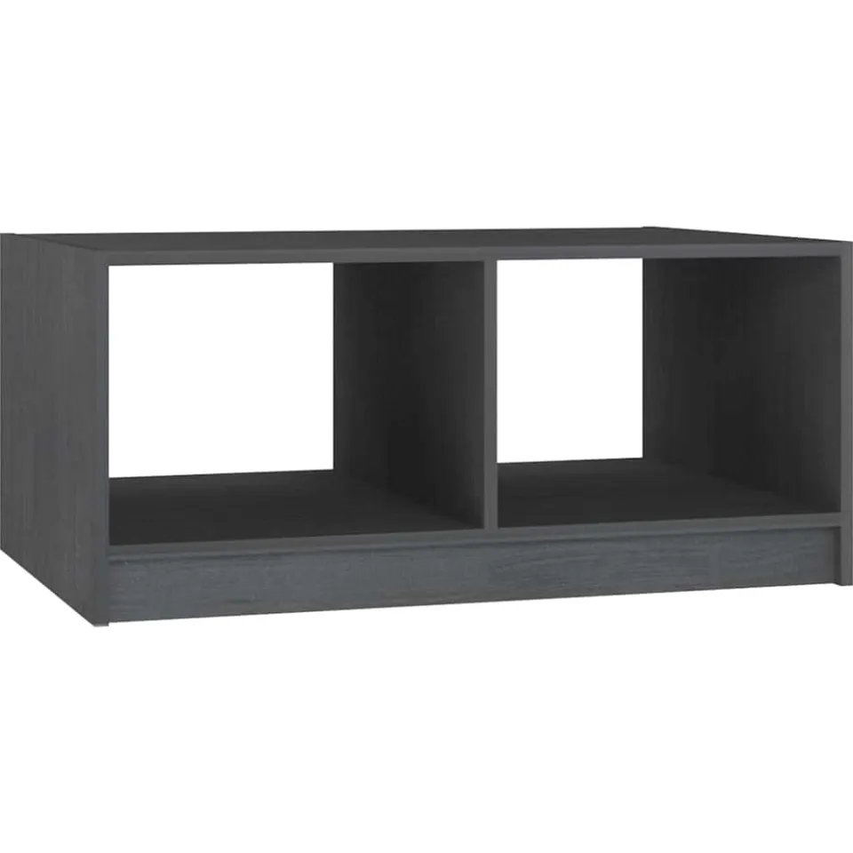 vidaXL Salontafel 75x50x33,5 cm massief grenenhout grijs