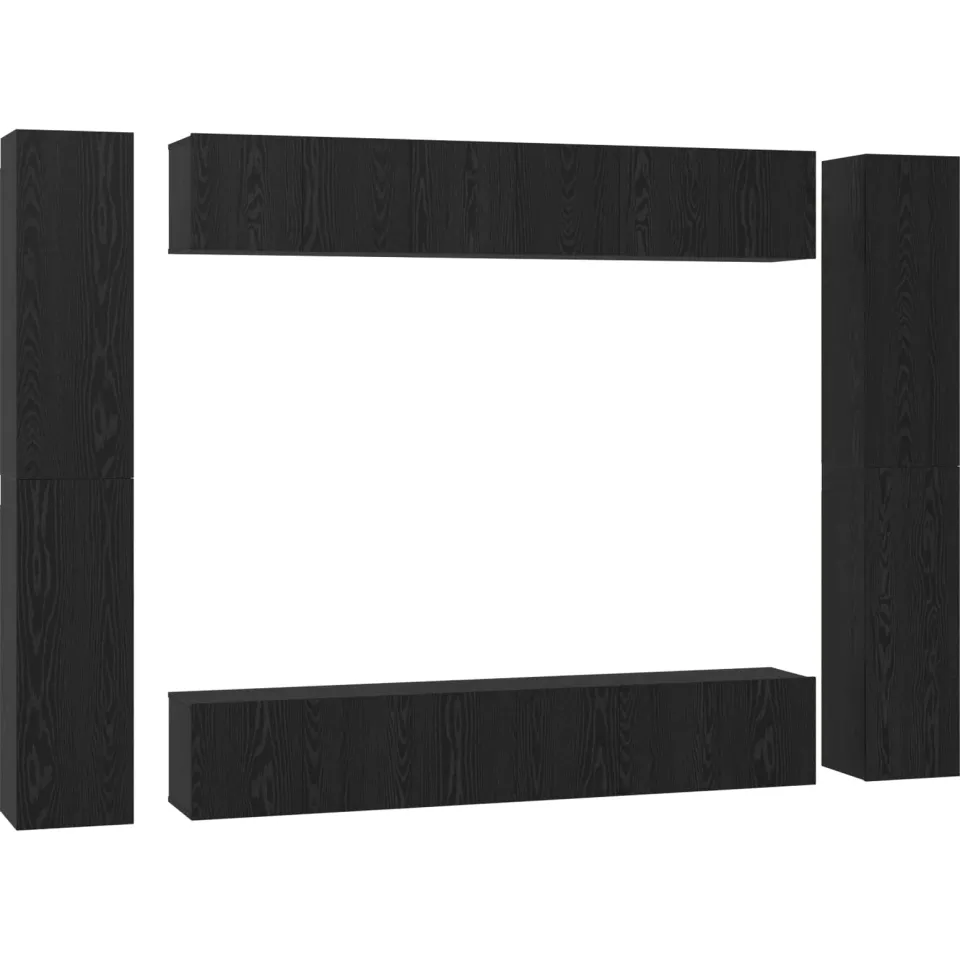 vidaXL Tv-meubelset 10 st 30,5 x 30 x 90 cm Zwart Eiken, foto 3