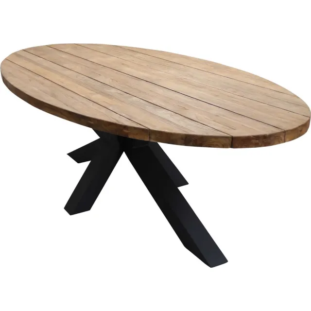4 Seizoenen Tuinmeubelen Ovale tuintafel Palu 300 cm | 10 personen | Naturel | Teakhout