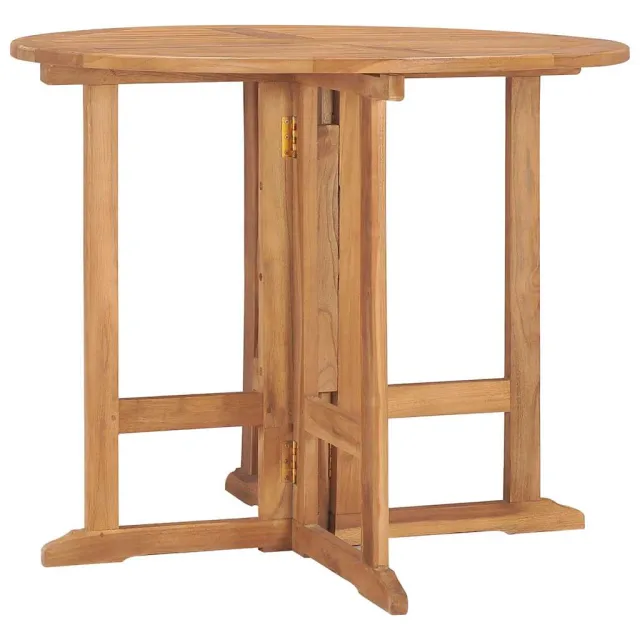 vidaXL Tuintafel inklapbaar Ø 90x75 cm massief teakhout Bruin