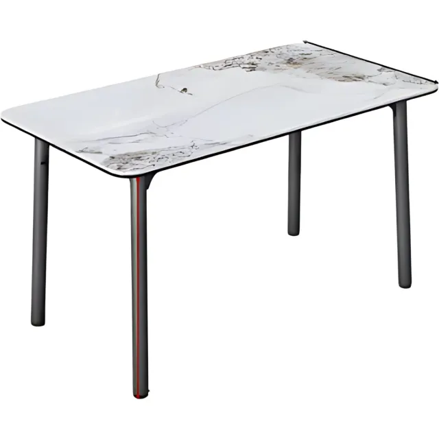 Bolt Edge Eettafel Mandino - 4 tot 6 personen - Marmer look - 160cm - Marmer look - Rechthoekig Wit