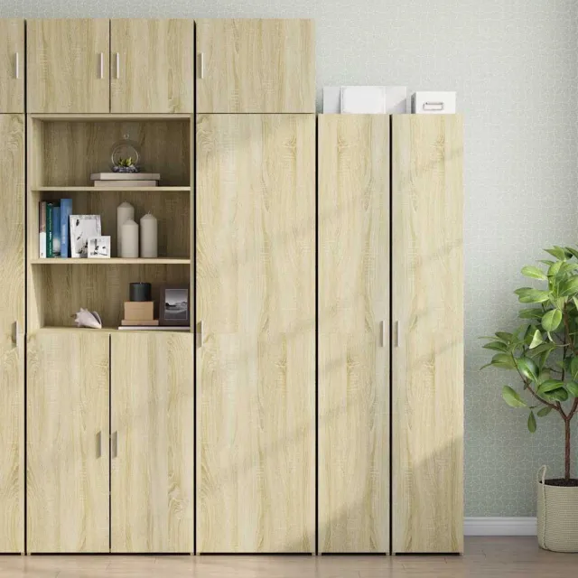vidaXL Opbergkast smal 50x42,5x225 cm bewerkt hout sonoma eikenkleurig Bruin