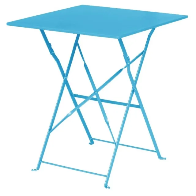 Bolero vierkante opklapbare stalen tafel turquoise 60cm Multicolor