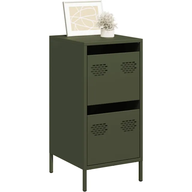 vidaXL Dressoir 35x39x73,5 cm koudgewalst staal olijfgroen