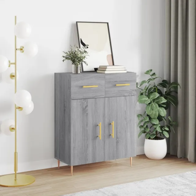 vidaXL Dressoir 69,5x34x90 cm bewerkt hout grijs sonoma eikenkleurig, foto 2