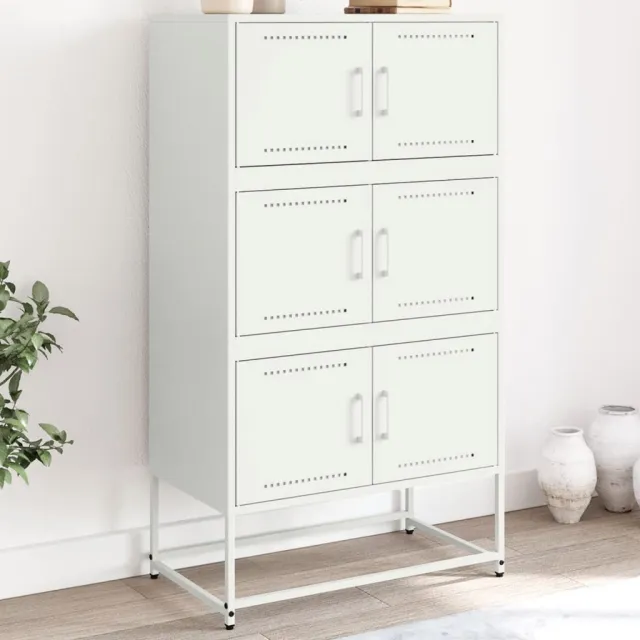vidaXL Dressoir 68,5x38,5x123,5 cm staal wit