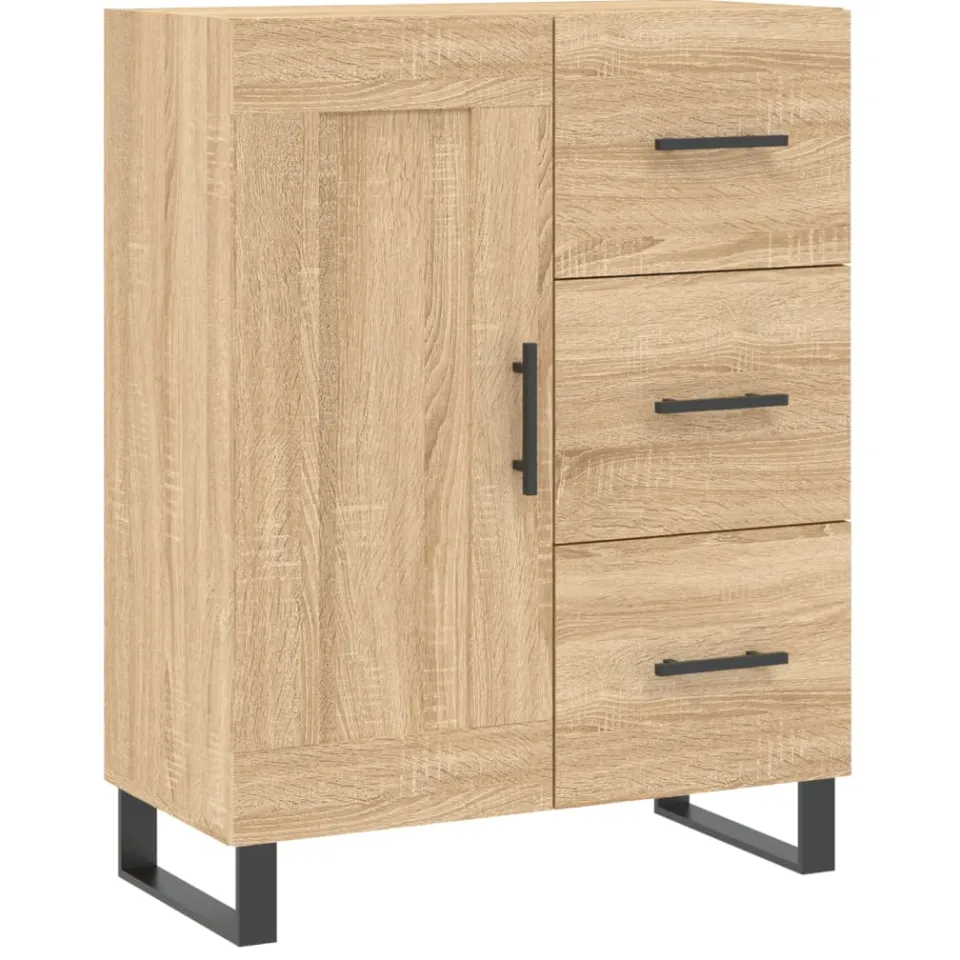 vidaXL Dressoir 69,5x34x90 cm bewerkt hout sonoma eikenkleurig, foto 3
