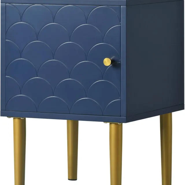 Clruro Nachtkastje - 50 x 35 x 35 cm - Bijzettafel voor Slaapkamer - Hout - Marineblauw