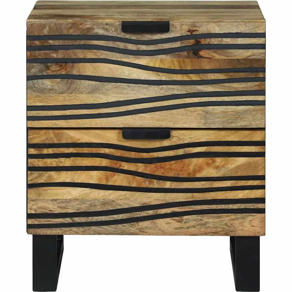 vidaXL Nachtkastje 2 st Naturel 40 x 33 x 46 cm Bewerkt hout, foto 4