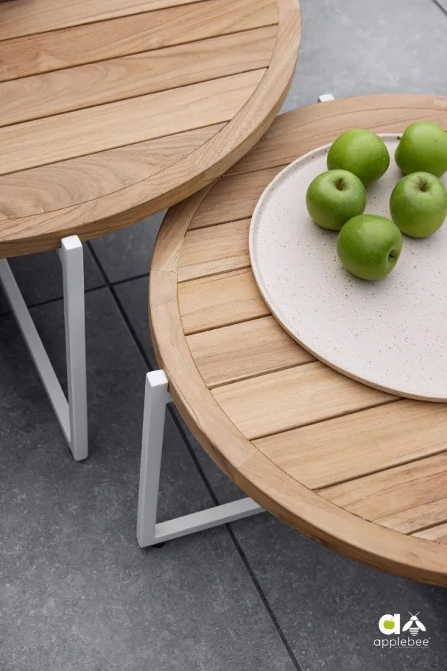 Apple Bee Condor koffietafel teak ø 94 cm - Oyster Naturel