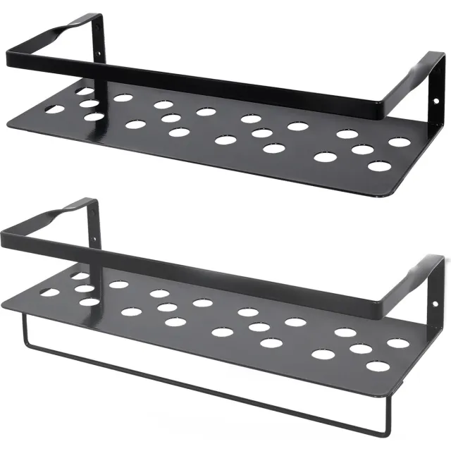Uten Wandplank - Muurplank - Planchet - Wandrekje - Wandplankje - Wandrek - Zwevend - Industrieel - Metaal - Grijs - 2 Planken - L 41 (2 Kleuren)