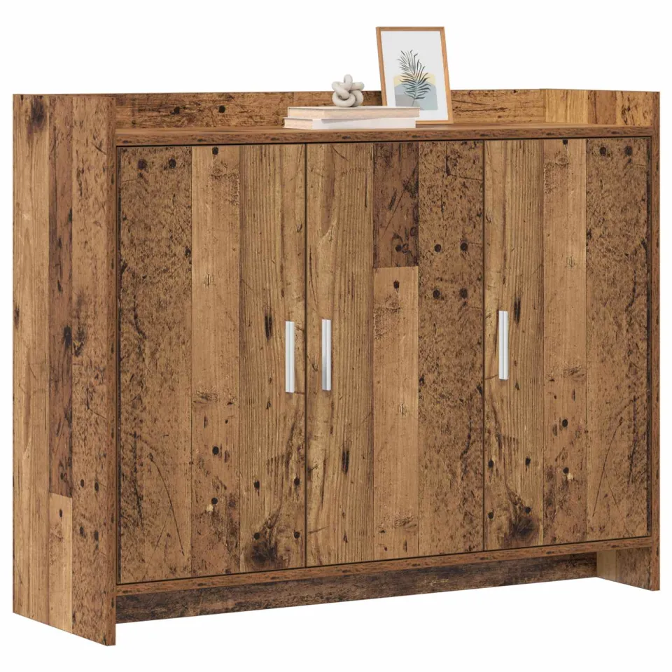 vidaXL Dressoir Oud hout 98,5 x 33 x 80 cm Bewerkt hout Bruin