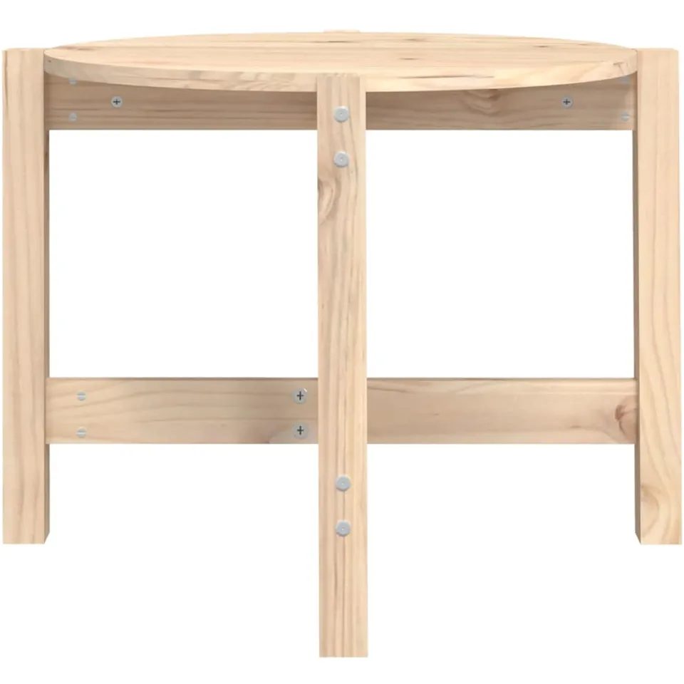 vidaXL Salontafel Ø 62,5x45 cm massief grenenhout bruin, foto 4