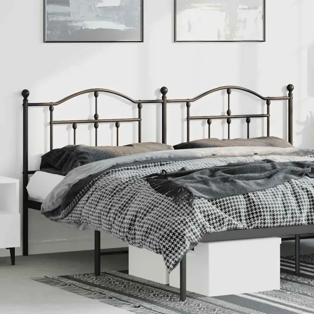 vidaXL Vervangend hoofdbord 193 cm metaal zwart