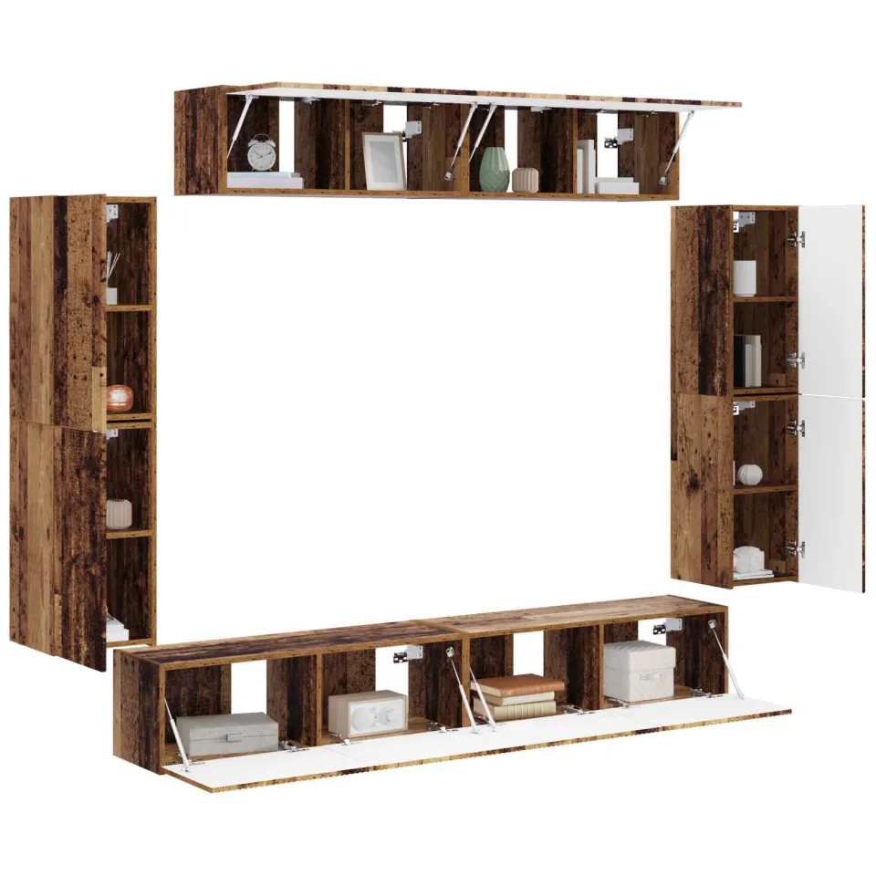 vidaXL TV-kast 8 st 98 x 31 x 29,5 cm Oudhout Bruin