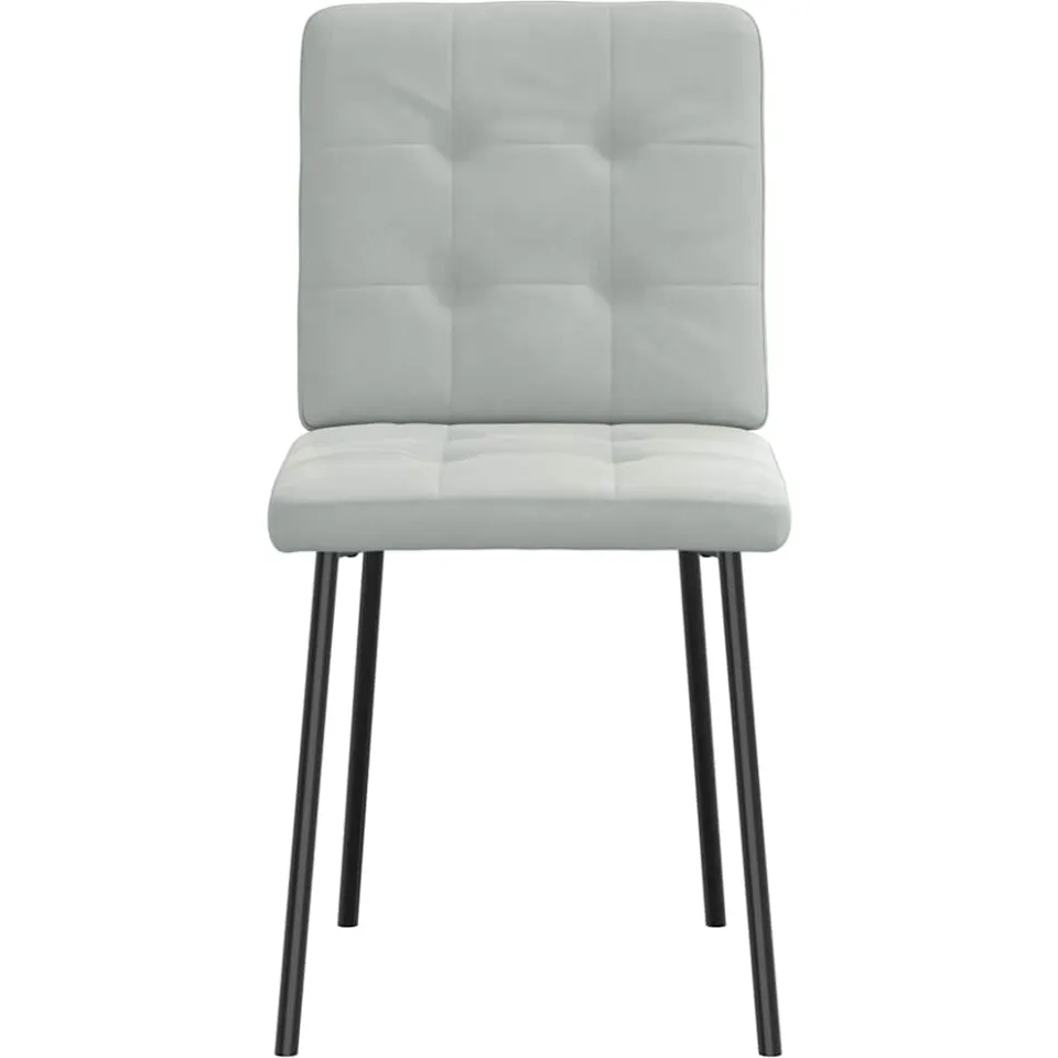 vidaXL Eetkamerstoelen 2 st fluweel lichtgrijs grijs, foto 4