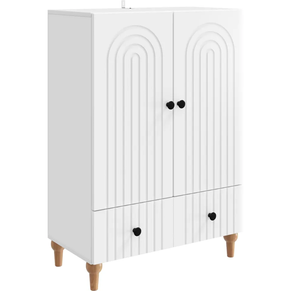 vidaXL Dressoir Wit 66 x 34,5 x 95 cm Bewerkt hout