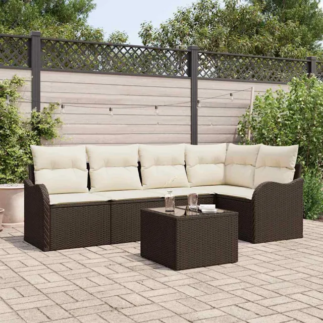 vidaXL Tuin Sofa Set 6 st Bruin poly rattan, foto 2