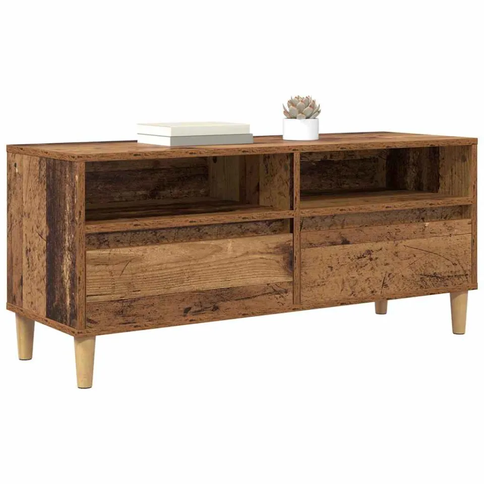 vidaXL TV-kast 100 x 34,5 x 44,5 cm Oud Hout Bewerkt hout Bruin