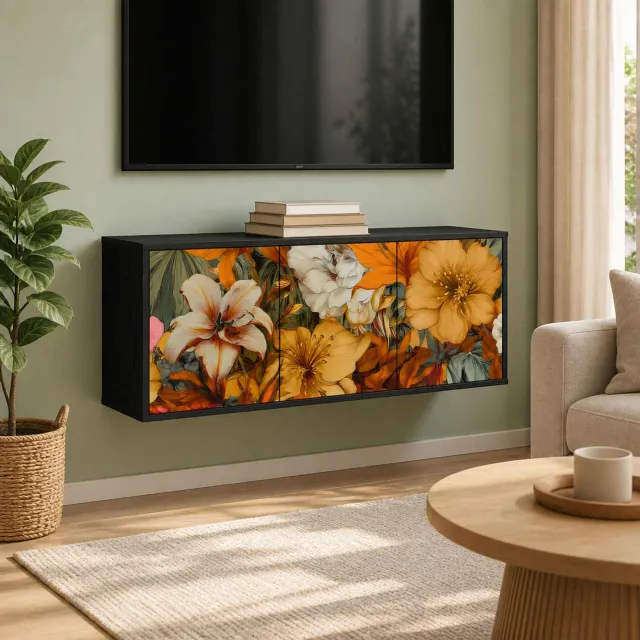 vidaXL Wandgemonteerd tv-meubel GENNEP 102 x 33 x 40 cm Zwart eiken