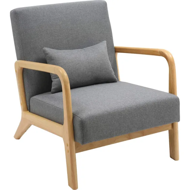 CLP Fauteuil Hibbing - Met armleuning volwassen - Relax - Design - Landelijk - Stof - licht grijs