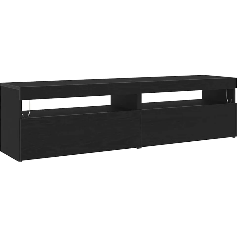 vidaXL TV-kast 2 st Zwart Eiken Bewerkt hout, foto 3